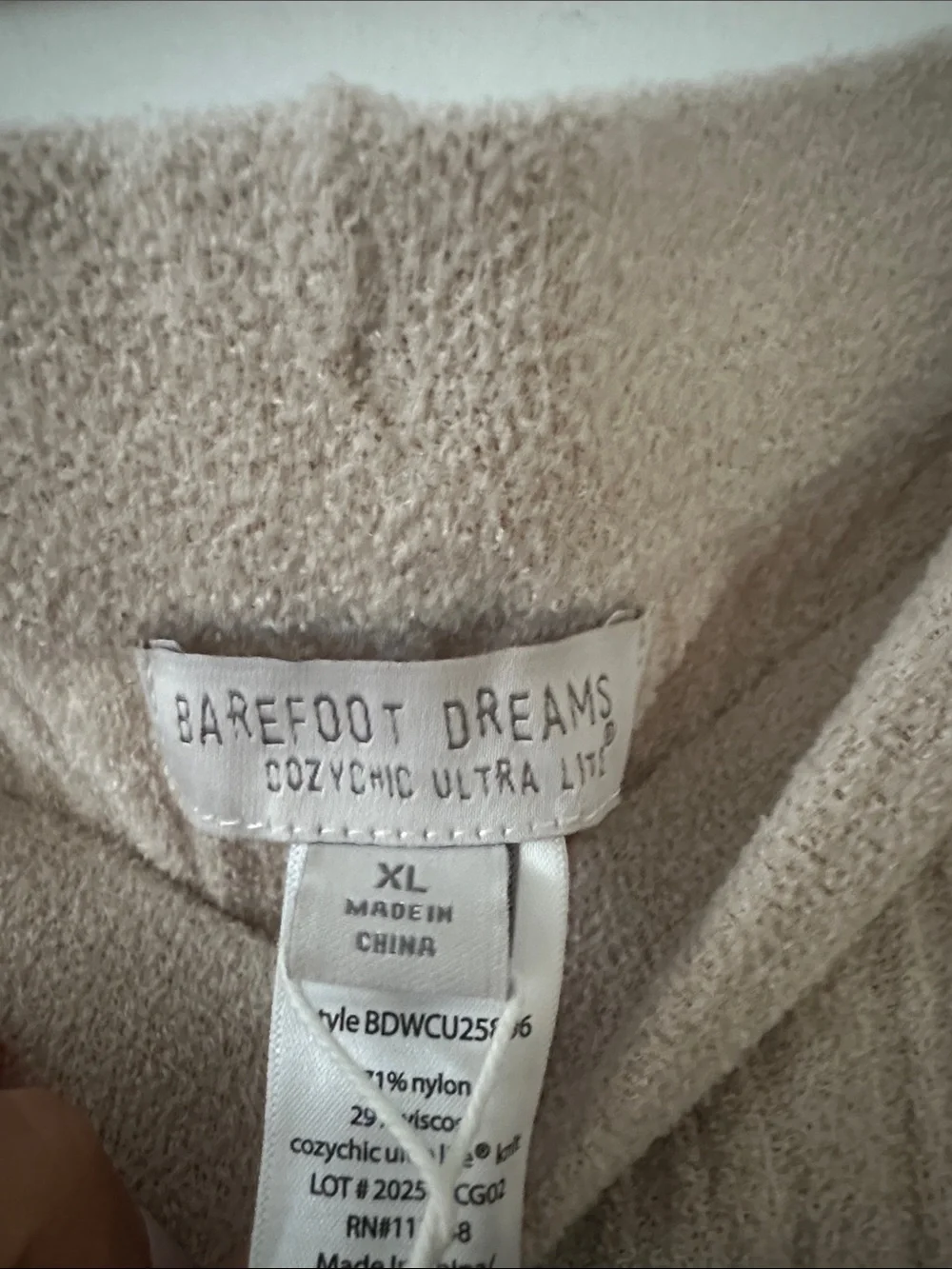 NWT NEW Barefoot Dreams Ribbed Cozy Chic Ultra Lite Leggings - Beige
